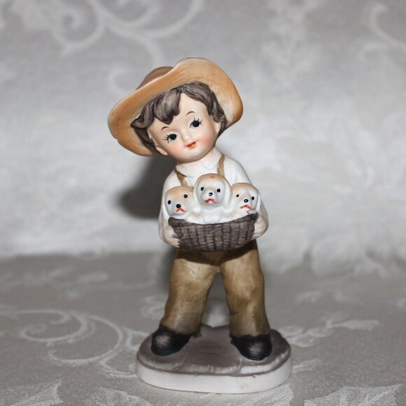 Vintage Bisque Figurine Girl With Kittens - Picture 4 of 12